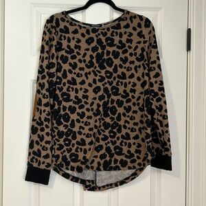 Leopard print, button down back top size medium.